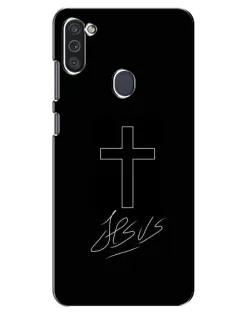 Чехол для Samsung Galaxy M11 с картинкой «Графический крест Jesus»