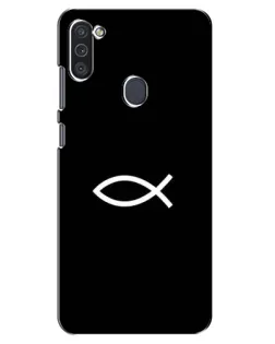 Чехол для Samsung Galaxy M11 с картинкой «Символ рыбы Jesus»