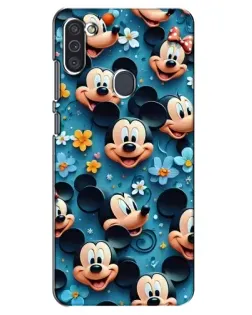 Чехол для Samsung Galaxy M11 с картинкой «Паттерн Микки и Минни»