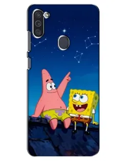Чехол для Samsung Galaxy M11 с картинкой «Губка Боб и Патрик ночью» Чехол для Samsung Galaxy M11 с картинкой «Губка Боб и Патрик ночью»
