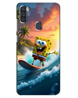 Чехол для Samsung Galaxy M11 с картинкой «Губка Боб серфингист»