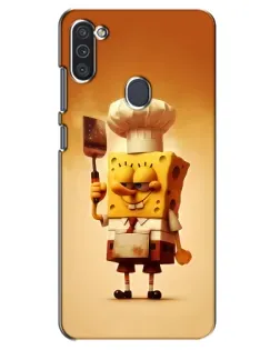 Чехол для Samsung Galaxy M11 с картинкой «Губка Боб повар»