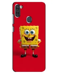 Чехол для Samsung Galaxy M11 с картинкой «Спанч Боб на красном»