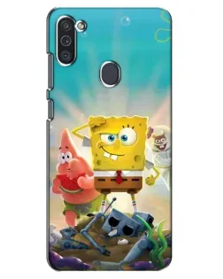 Чехол для Samsung Galaxy M11 с картинкой «Спанч Боб победитель»