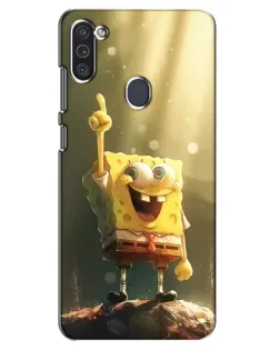 Чехол для Samsung Galaxy M11 с картинкой «Сияющий Спанч Боб»