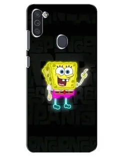 Чехол для Samsung Galaxy M11 с картинкой «Неоновый Губка Боб»