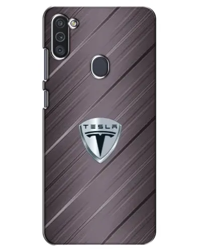 Чехол для Samsung Galaxy M11 с картинкой «Металлическая текстура Tesla»