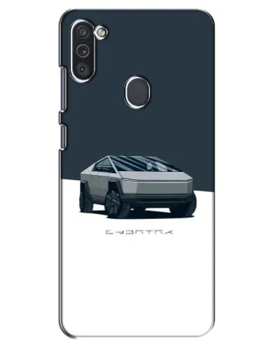 Чехол для Samsung Galaxy M11 с картинкой «Серебристый Cybertruck Tesla»