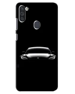 Чехол для Samsung Galaxy M11 с картинкой «Фары Tesla Night»