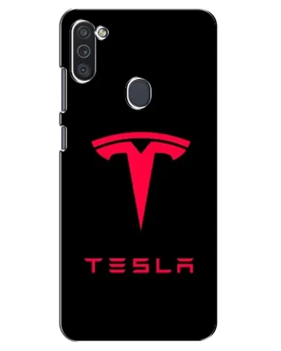 Чехол для Samsung Galaxy M11 с картинкой «Tesla Red Logo»