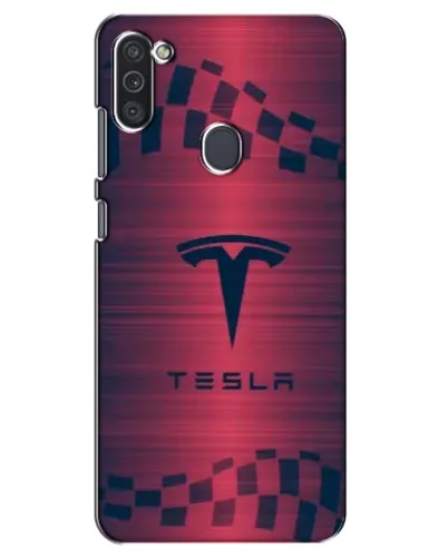Чехол для Samsung Galaxy M11 с картинкой «Тесла красный карбон»