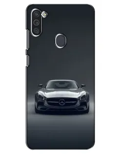 Чехол для Samsung Galaxy M11 с картинкой «Mercedes на черном»
