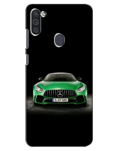 Чехол для Samsung Galaxy M11 с картинкой «Mercedes — неоновый лого»