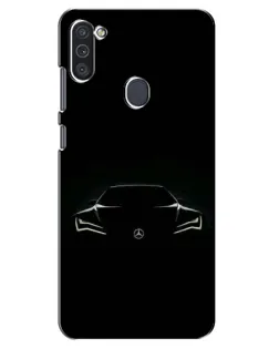 Чехол для Samsung Galaxy M11 с картинкой «Mercedes — силуэт авто»