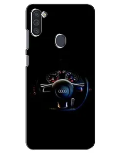 Чехол для Samsung Galaxy M11 с картинкой «Салон Audi — руль»