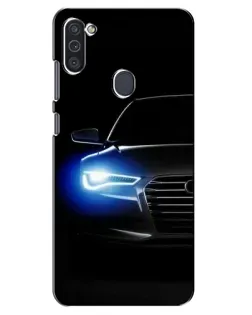 Чехол для Samsung Galaxy M11 с картинкой «Неоновый взгляд Audi»