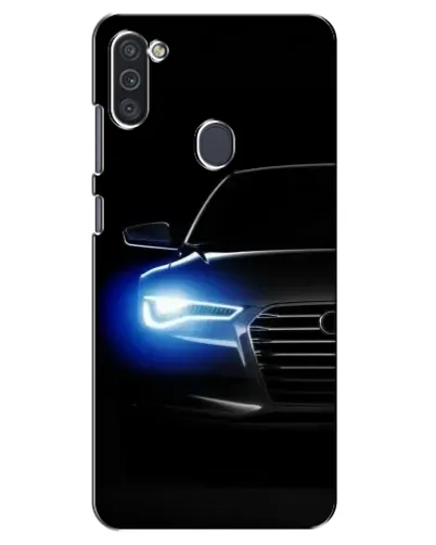 Чехол для Samsung Galaxy M11 с картинкой «Неоновый взгляд Audi»