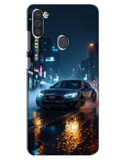 Чехол для Samsung Galaxy M11 с картинкой «Ночной город и Audi»