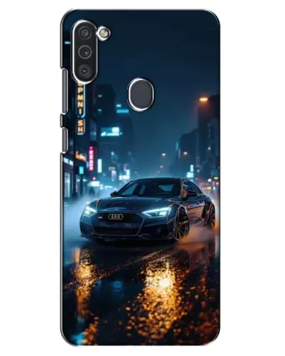 Чехол для Samsung Galaxy M11 с картинкой «Ночной город и Audi»
