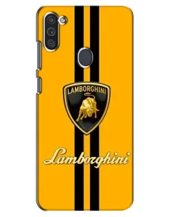 Чехол для Samsung Galaxy M11 с картинкой «Lamborghini Stripe желтый»