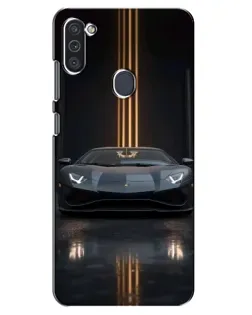 Чехол для Samsung Galaxy M11 с картинкой «Lamborghini золотые линии»