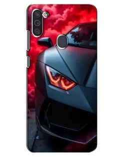 Чехол для Samsung Galaxy M11 с картинкой «Lamborghini красное сияние»