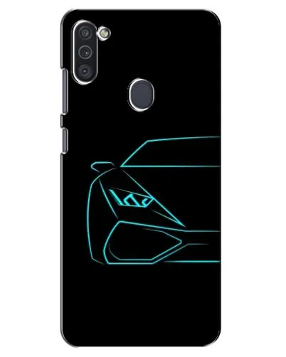 Чехол для Samsung Galaxy M11 с картинкой «Голубой силуэт Lamborghini»