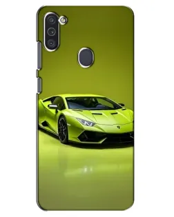 Чехол для Samsung Galaxy M11 с картинкой «Салатовый Lamborghini Huracan»