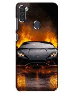 Чехол для Samsung Galaxy M11 с картинкой «Lamborghini в огне»