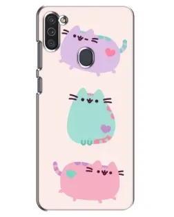 Чехол для Samsung Galaxy M11 с картинкой «Pusheen трио» Чехол для Samsung Galaxy M11 с картинкой «Pusheen трио»
