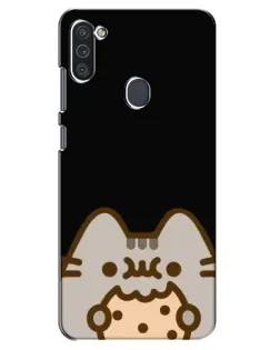 Чехол для Samsung Galaxy M11 с картинкой «Пушин на черном»