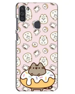 Чехол для Samsung Galaxy M11 с картинкой «Пушин на пончике»