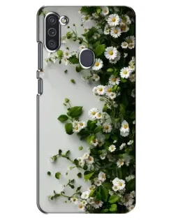 Чехол для Samsung Galaxy M11 с картинкой «Ветка мелких белых цветов» Чехол для Samsung Galaxy M11 с картинкой «Ветка мелких белых цветов»