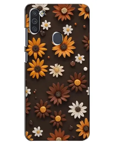 Чехол для Samsung Galaxy M11 с картинкой «Узор из маленьких подсолнухов»