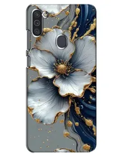 Чехол для Samsung Galaxy M11 с картинкой «Белый цветок и золотой флюид» Чехол для Samsung Galaxy M11 с картинкой «Белый цветок и золотой флюид»