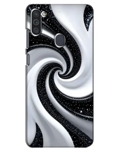 Чехол для Samsung Galaxy M11 с картинкой «Черно-белая спираль»