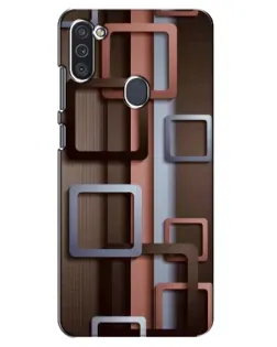 Чехол для Samsung Galaxy M11 с картинкой «Коричневые объемные квадраты» Чехол для Samsung Galaxy M11 с картинкой «Коричневые объемные квадраты»