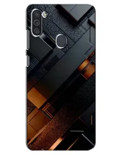 Чехол для Samsung Galaxy M11 с картинкой «Черные геометрические блоки»