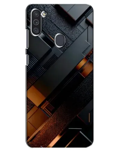 Чехол для Samsung Galaxy M11 с картинкой «Черные геометрические блоки»