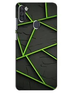 Чехол для Samsung Galaxy M11 с картинкой «Зеленые геометрические линии»