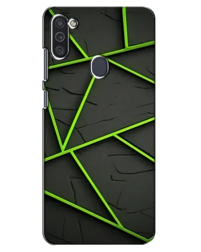 Чехол для Samsung Galaxy M11 с картинкой «Зеленые геометрические линии»