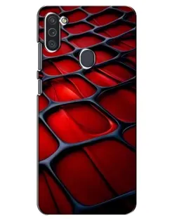 Чехол для Samsung Galaxy M11 с картинкой «Красная глянцевая сетка»