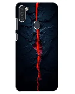 Чехол для Samsung Galaxy M11 с картинкой «Kрасная лавовая трещина»