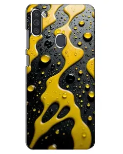 Чехол для Samsung Galaxy M11 с картинкой «Жидкое желтое золото»