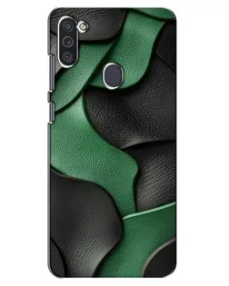 Чехол для Samsung Galaxy M11 с картинкой «Зеленые кожаные волны»