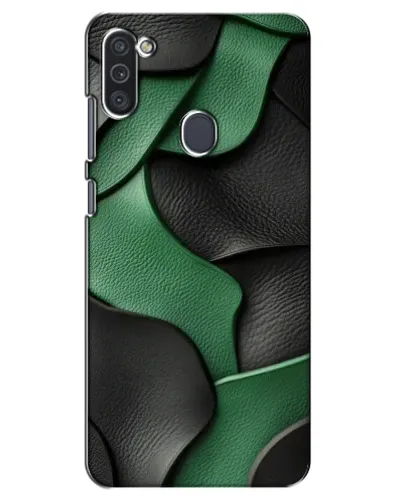 Чехол для Samsung Galaxy M11 с картинкой «Зеленые кожаные волны»