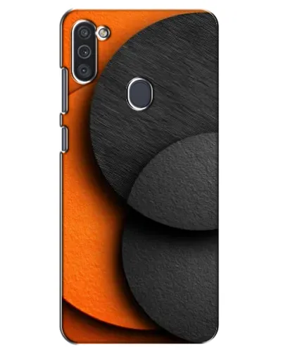 Чехол для Samsung Galaxy M11 с картинкой «Геометрия оранжевых кругов»