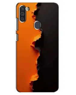 Чехол для Samsung Galaxy M11 с картинкой «Оранжевый разлом»