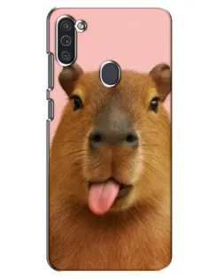 Чехол для Samsung Galaxy M11 с картинкой «Капибара с языком» Чехол для Samsung Galaxy M11 с картинкой «Капибара с языком»