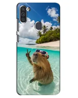 Чехол для Samsung Galaxy M11 с картинкой «Капибара на море» Чехол для Samsung Galaxy M11 с картинкой «Капибара на море»